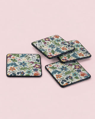 Dining Midnight Meadow Vegan Leather Coasters - Set of 4