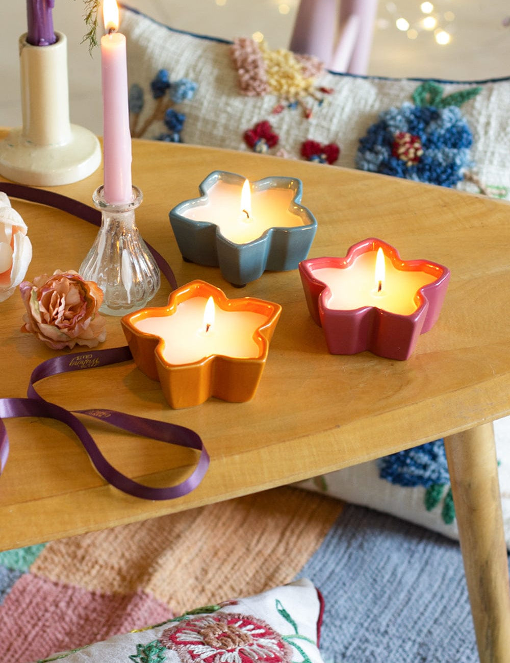 Diya & Tea Light Holder Aralias Ceramic Diwali Diyas – Set of 3