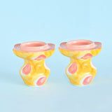 Diya & Tea Light Holder Ruby Sunset Handpainted Tealight Holders - Set of 2