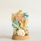 Dome Botanique -  Botanical flowers in a Glass Cloche - Azure