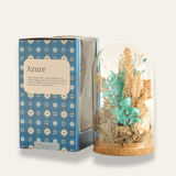 Dome Botanique -  Botanical Flowers in a Glass Cloche - Azure
