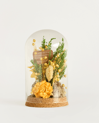 Dome Botanique -  Botanical flowers in a Glass Cloche - Daffodil