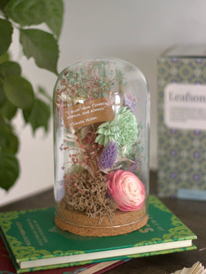 Dome Botanique -  Botanical Flowers in a Glass Cloche - Leaf Song