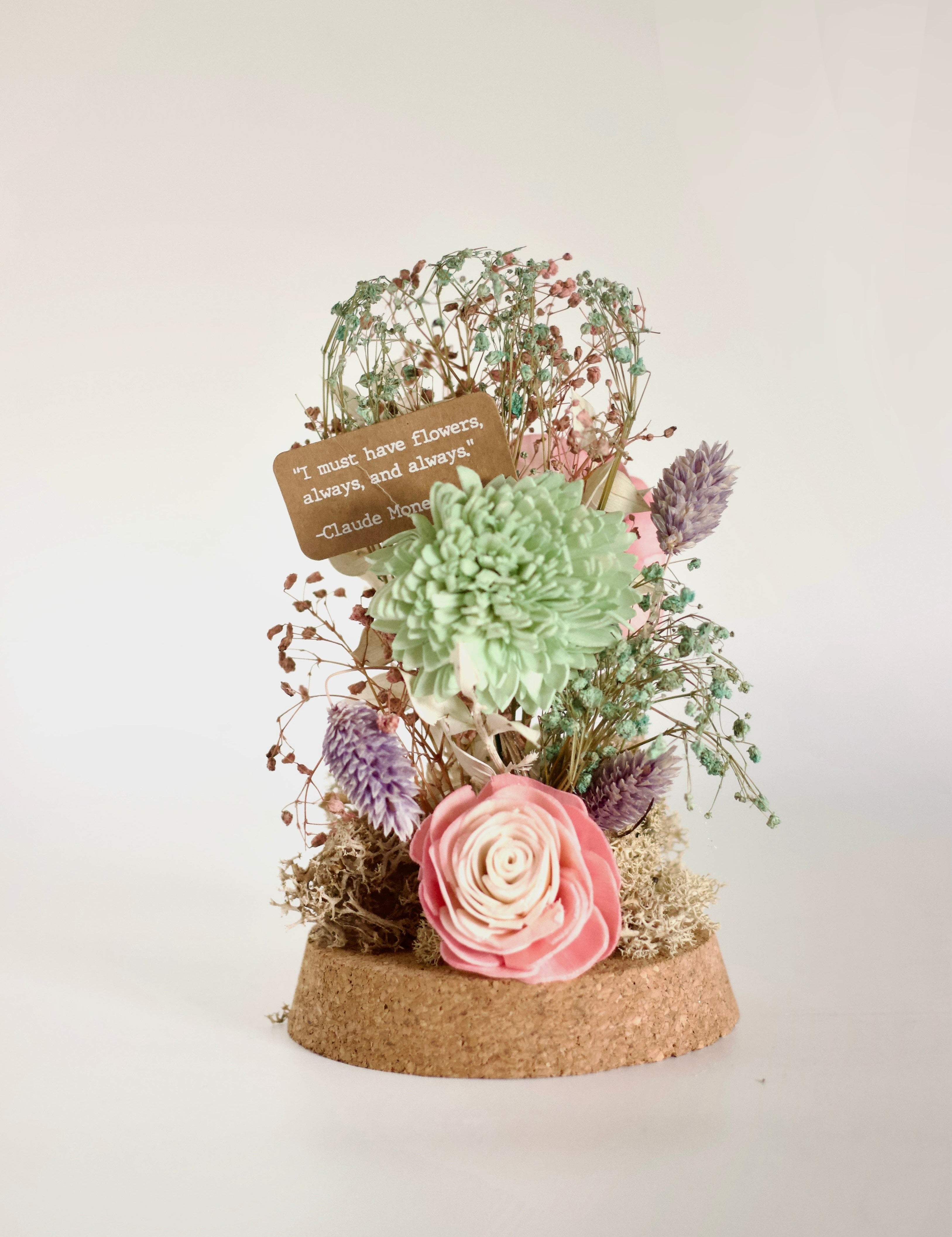 Dome Botanique -  Botanical Flowers in a Glass Cloche - Leaf Song