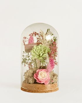 Dome Botanique -  Botanical flowers in a Glass Cloche - Leafsong