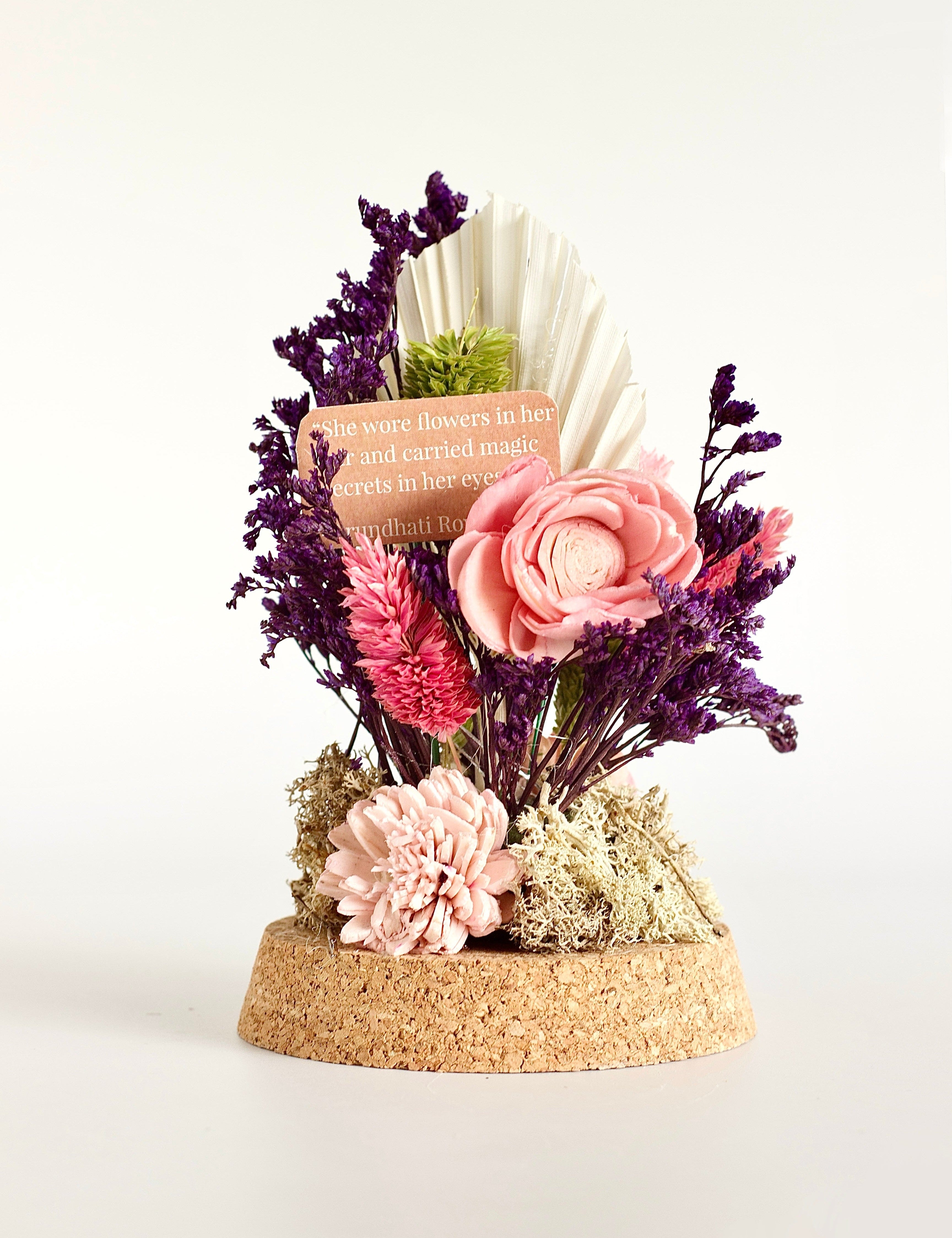Dome Botanique - Botanical flowers in a Glass Cloche - Peony | The Wishing Chair