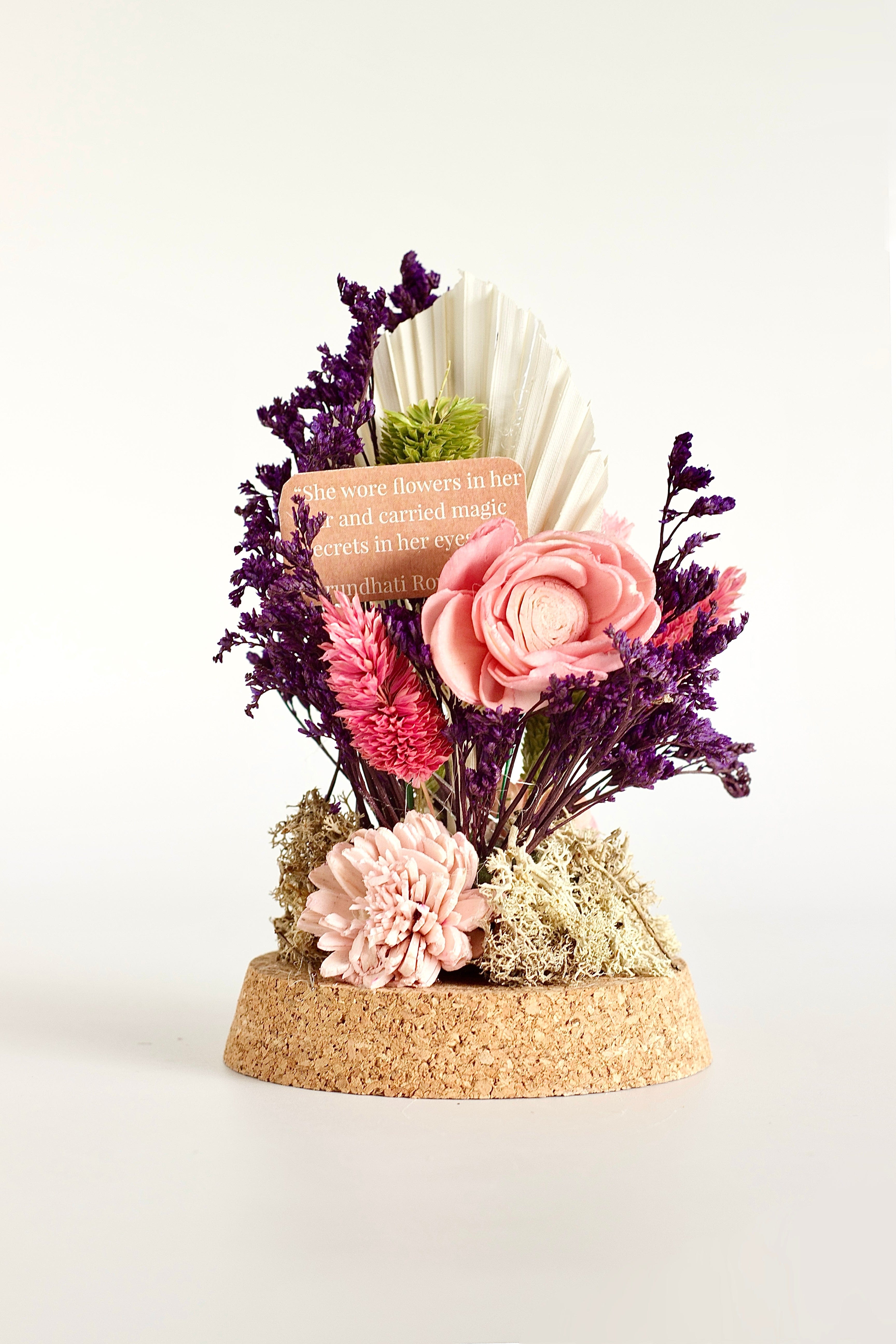 Dome Botanique - Botanical flowers in a Glass Cloche - Peony | The Wishing Chair