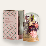 Dome Botanique - Botanical flowers in a Glass Cloche - Peony | The Wishing Chair