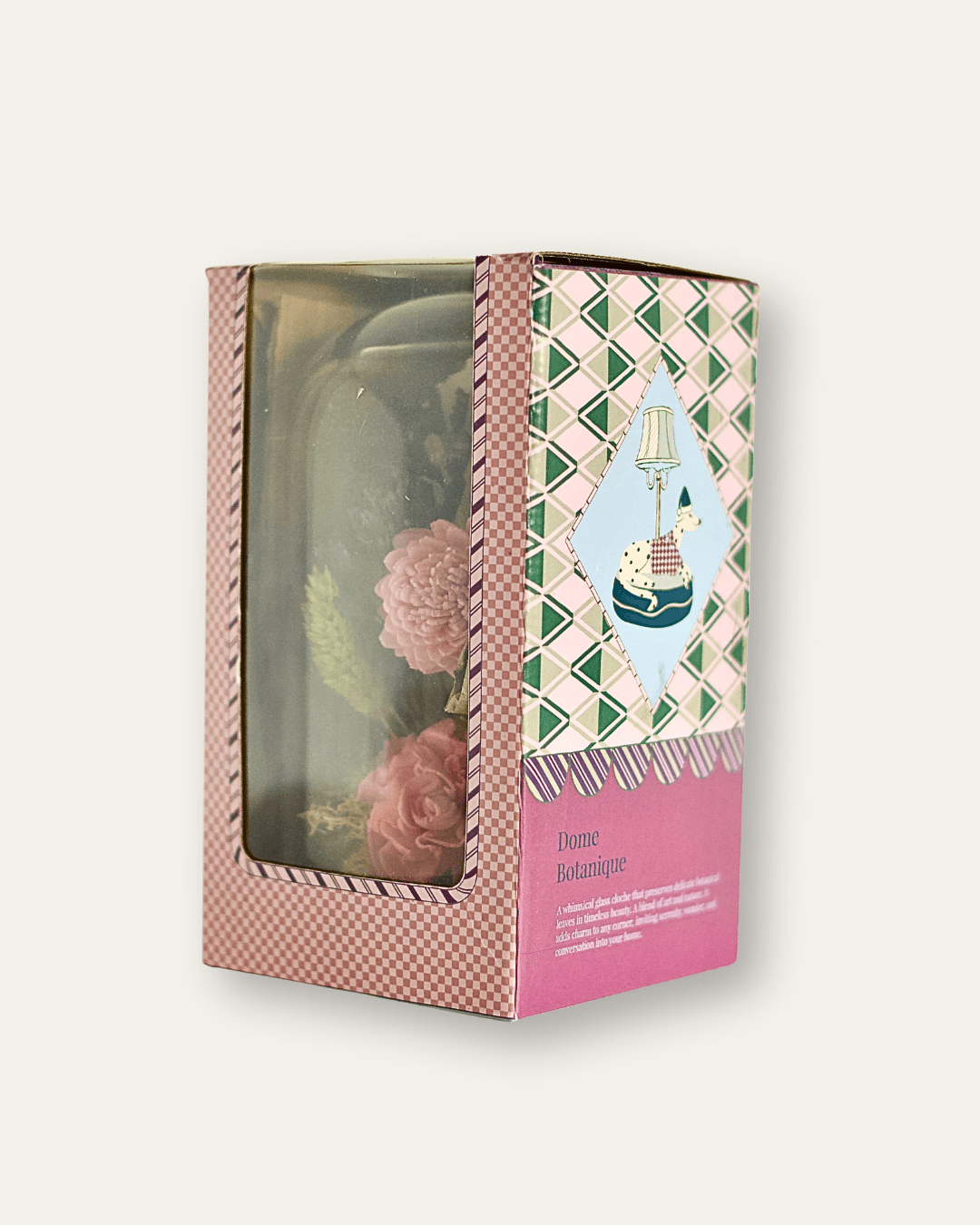 Dome Botanique - Botanical flowers in a Glass Cloche - Peony | The Wishing Chair