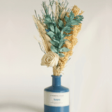 Dream Botanique Glass Vase with Botanical flowers- Azure