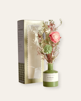 Dream Botanique Glass Vase with Botanical Flowers- Leaf Song