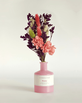 Dream Botanique Glass Vase with Botanical flowers - Peony