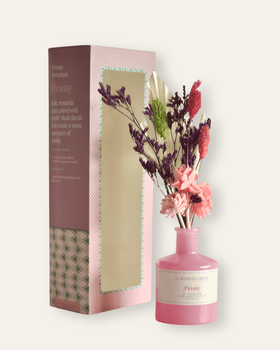 Dream Botanique Glass Vase with Botanical Flowers - Peony