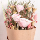 Dried Flowers Bouquet of Posies Natural Dried Flowers - Pink