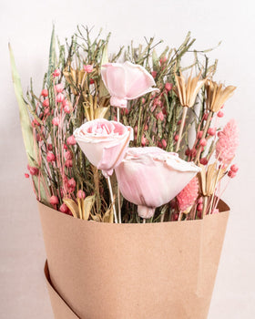 Dried Flowers Bouquet of Posies Natural Dried Flowers - Pink