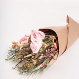 Dried Flowers Bouquet of Posies Natural Dried Flowers - Pink