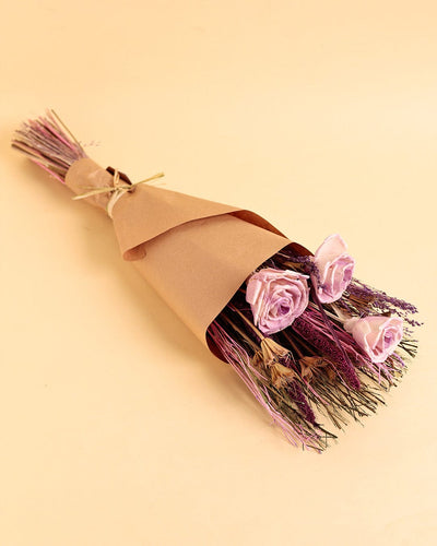 Dried Flowers Bouquet of Posies Natural Dried Flowers - Purple