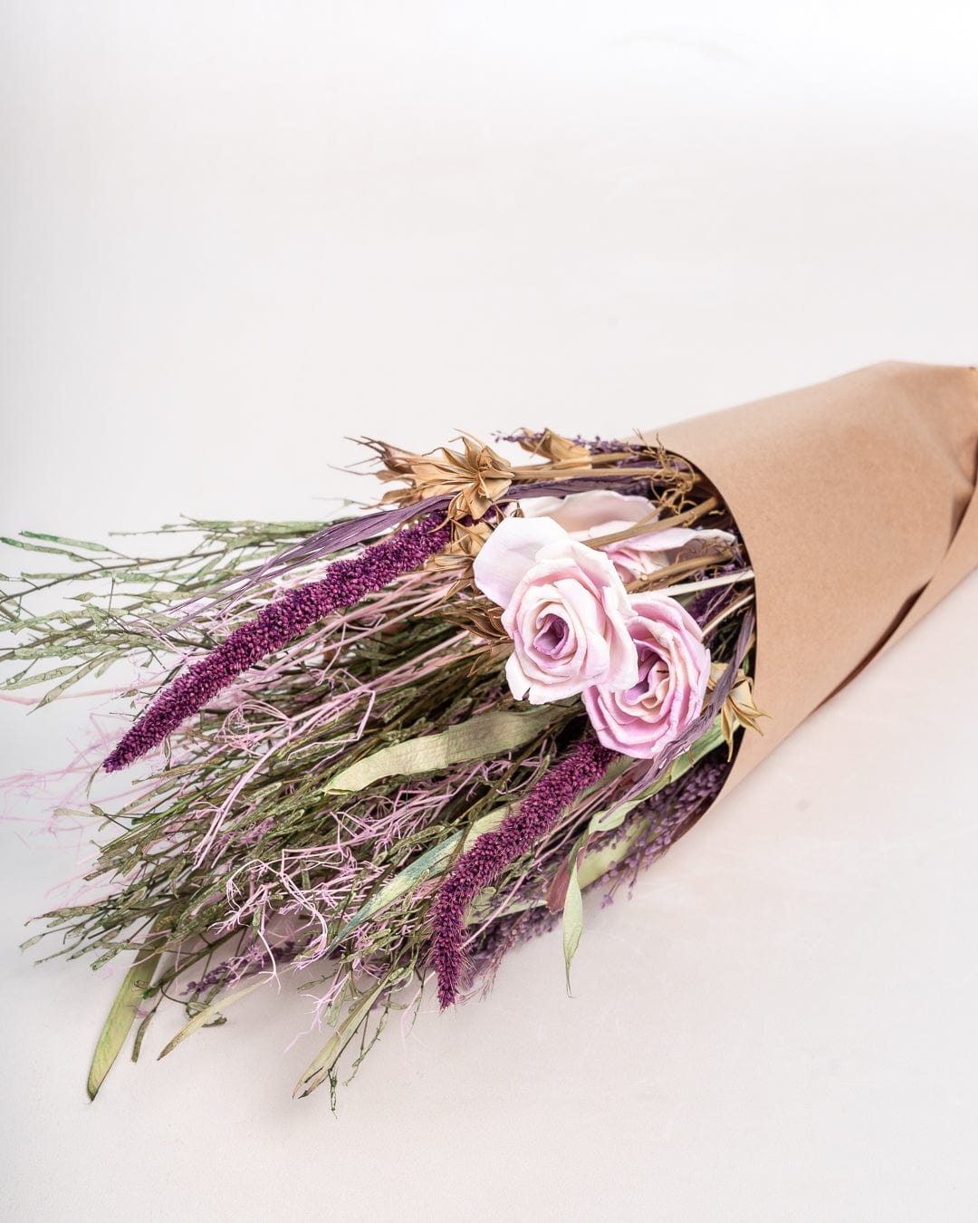 Dried Flowers Bouquet of Posies Natural Dried Flowers - Purple