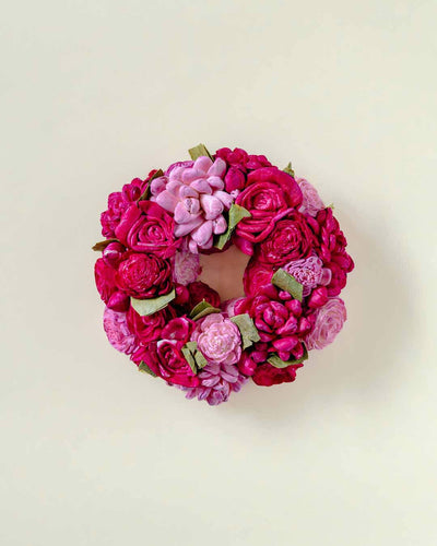 Dried Flowers Christmas Wreath - Plum