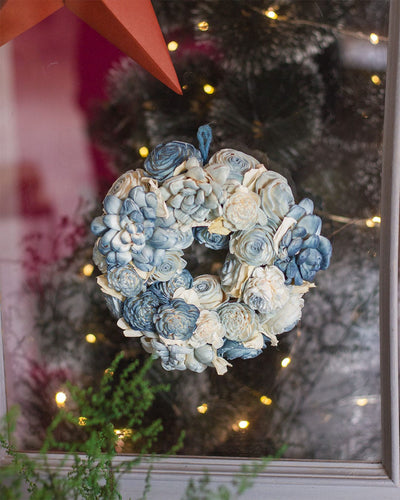 Dried Flowers Wreath - Blue