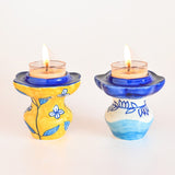 Dusk at Sea Handpainted Tea Light Holders - Set of 2
