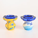 Dusk at Sea Handpainted Tea Light Holders - Set of 2