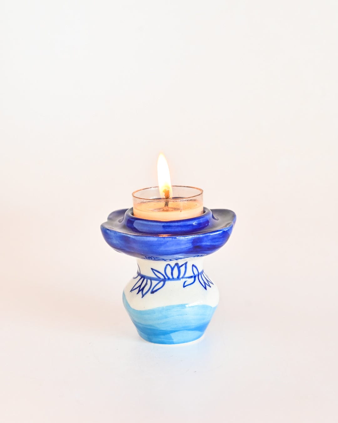 Dusk at Sea Handpainted Tea Light Holders - Set of 2