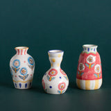 Eden Handpainted Mini Vases - Set of 3