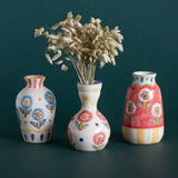 Eden Handpainted Mini Vases - Set of 3