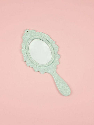 Edwardian Large Hand Mirror Mint Green