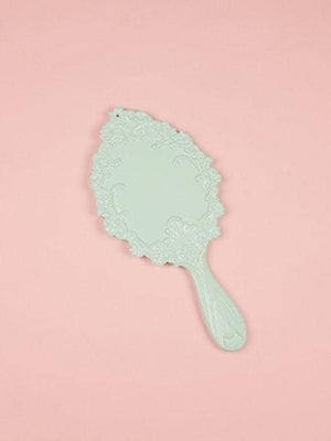 Edwardian Large Hand Mirror Mint Green