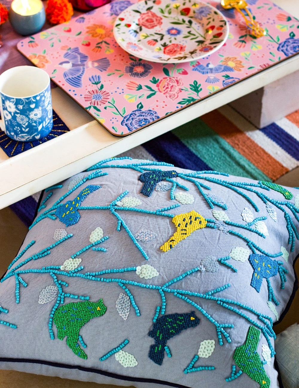 Elad Embroidered Cushion Cover