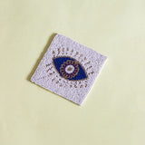 Evil Eye Hand Embroidery Beaded Coasters -Set of 4