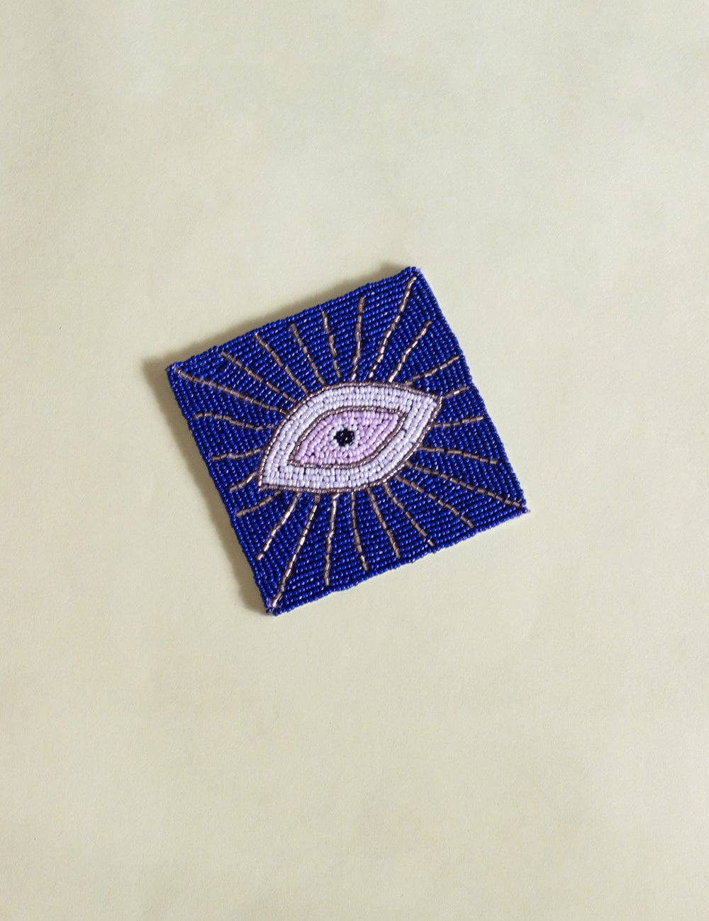 Evil Eye Hand Embroidery Beaded Coasters -Set of 4
