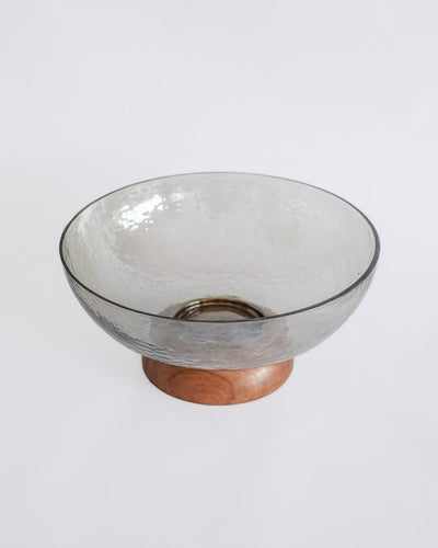 Fiesta Serving Glass Bowl with Wooden base