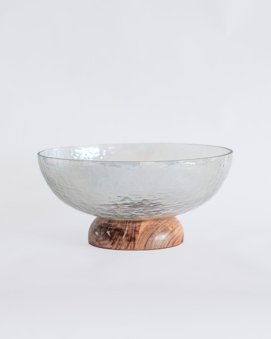 Fiesta Serving Glass Bowl with Wooden base