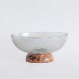 Fiesta Serving Glass Bowl with Wooden base