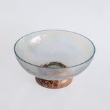 Fiesta Serving Glass Bowl with Wooden base