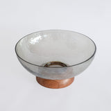 Fiesta Serving Glass Bowl with Wooden base