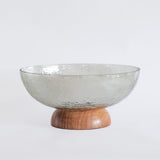 Fiesta Serving Glass Bowl with Wooden base