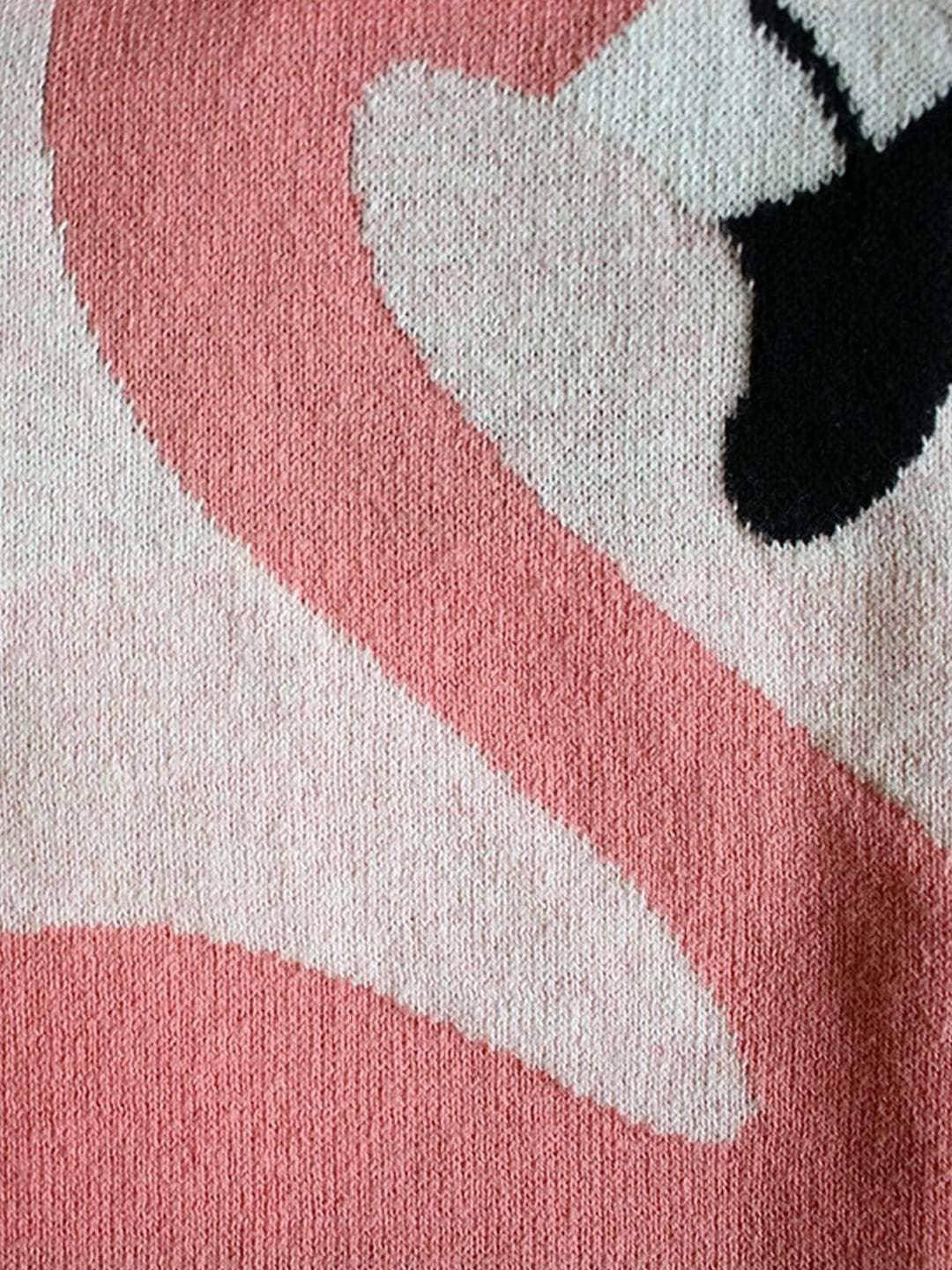 Flamingo Knitted Cotton Baby Blanket