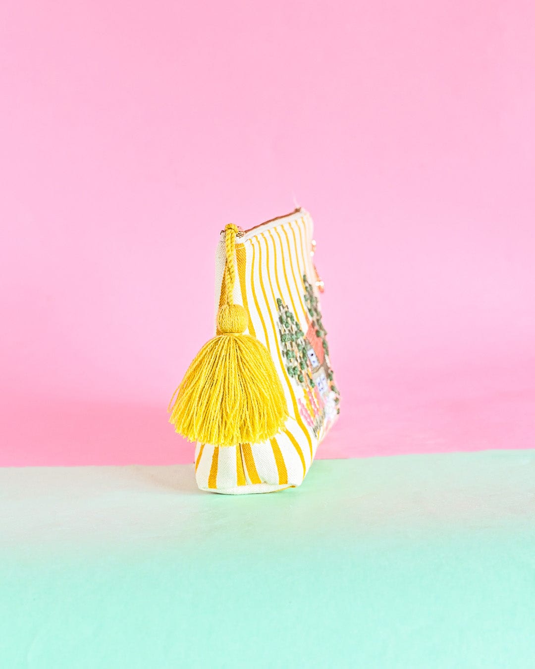 Floral Chateau Embroidered Pouch
