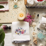 Floral Waffle Hand Towel