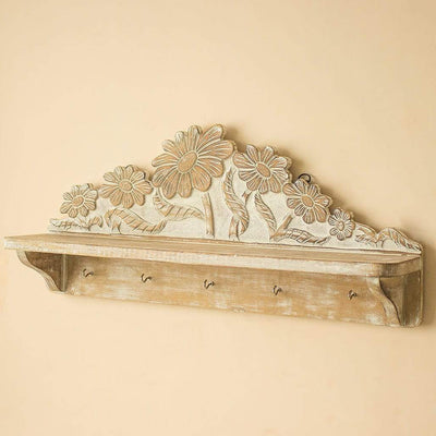 Flowers Wall Shelf & Key Hanging