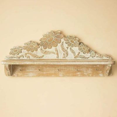 Flowers Wall Shelf & Key Hanging