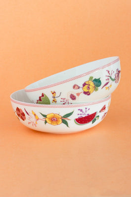 Garden of Eden Fine China Ceramic Curry Bowl - Set of 2