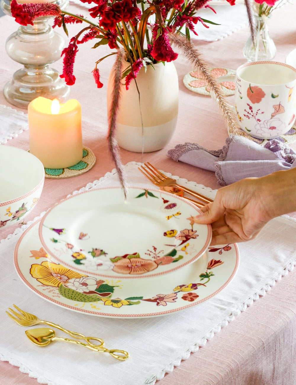 Garden of Eden Fine China Ceramic Side Plates - Set of 6