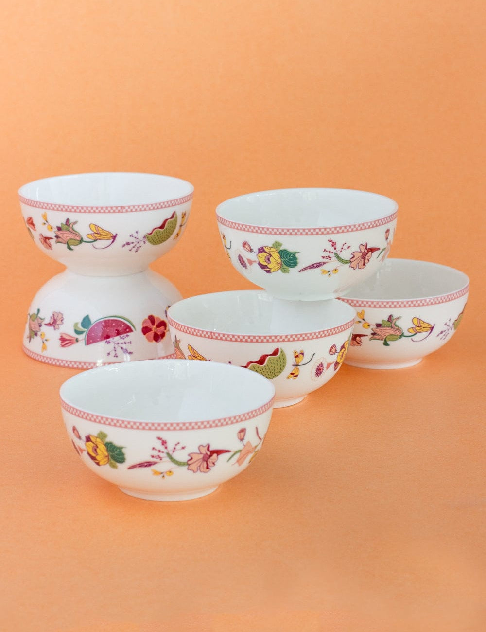 Garden of Eden Fine China Ceramic Small Katori Bowls - Set of 6