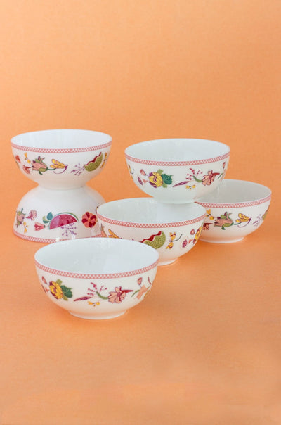 Garden of Eden Fine China Ceramic Small Katori Bowls - Set of 6