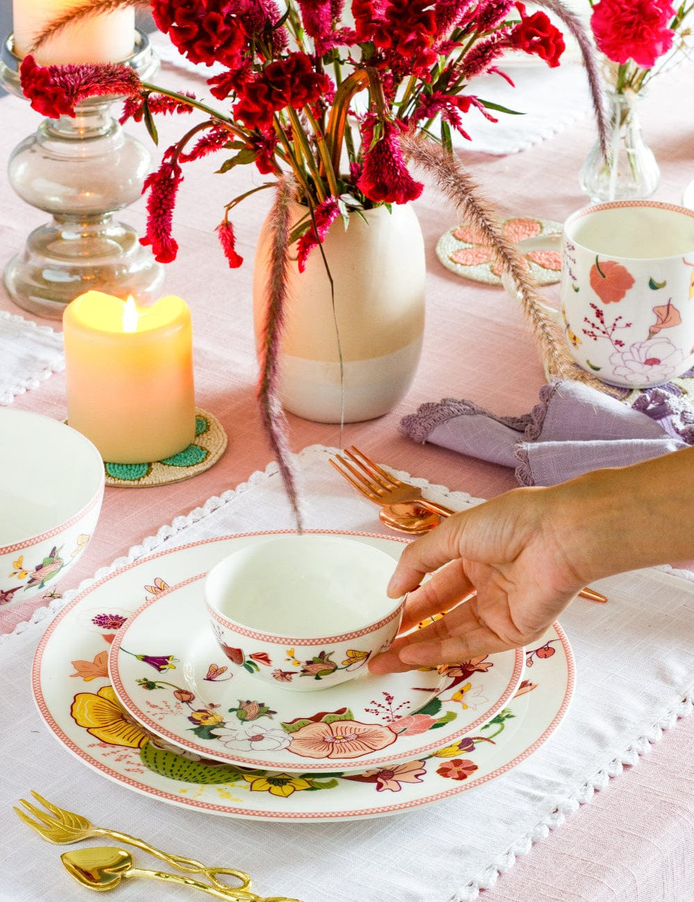 Garden of Eden Fine China Ceramic Small Katori Bowls - Set of 6